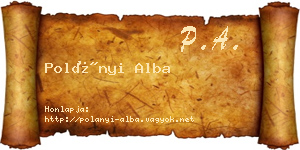 Polányi Alba névjegykártya
